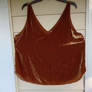 LOFT Velvet Camisole in Burnt Gold